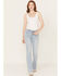 Image #1 - Shyanne Women's Senita Light Medium Wash Low Rise Bootcut Stretch Denim Jeans, Light Medium Wash, hi-res