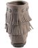 Minnetonka Double Fringe Side Zip Moccasin, Grey, hi-res