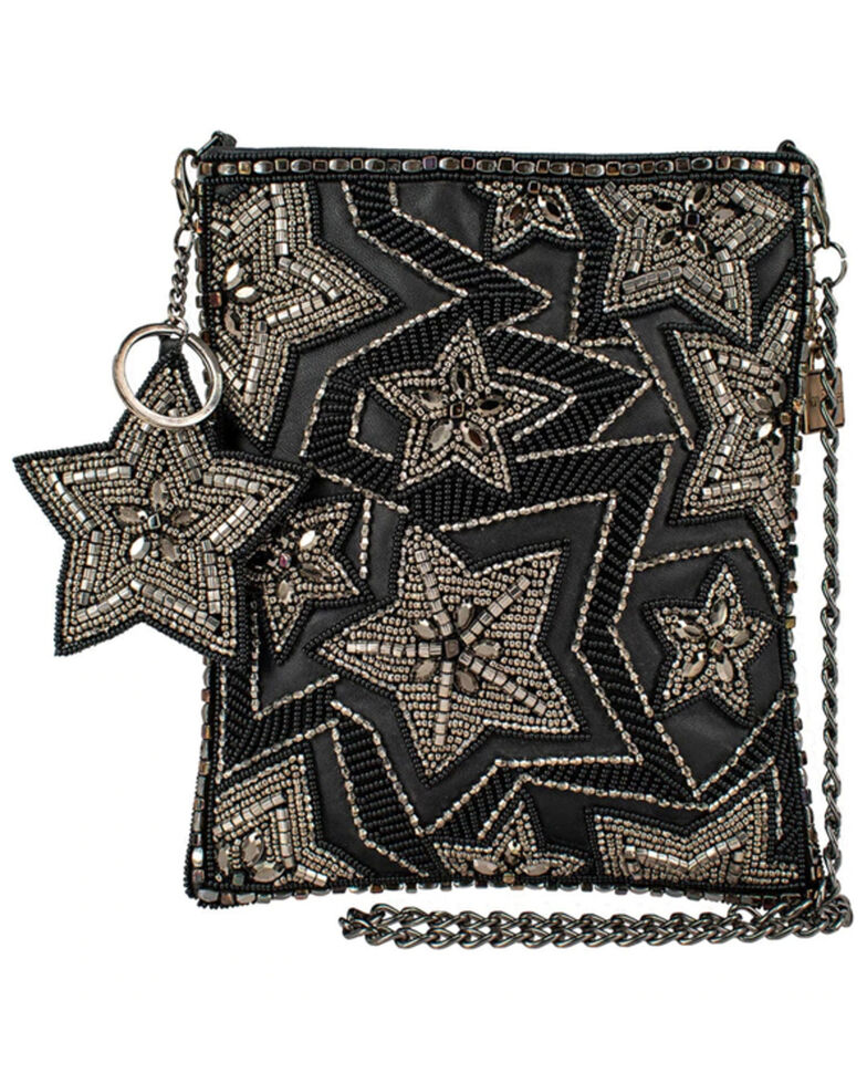 Mary Frances Women's Shooting Star Beaded Crossbody Bag, Black, hi-res