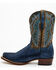 Image #3 - Dan Post Men's 11" Exotic Ostrich Leg Western Boots - Square Toe, Blue, hi-res