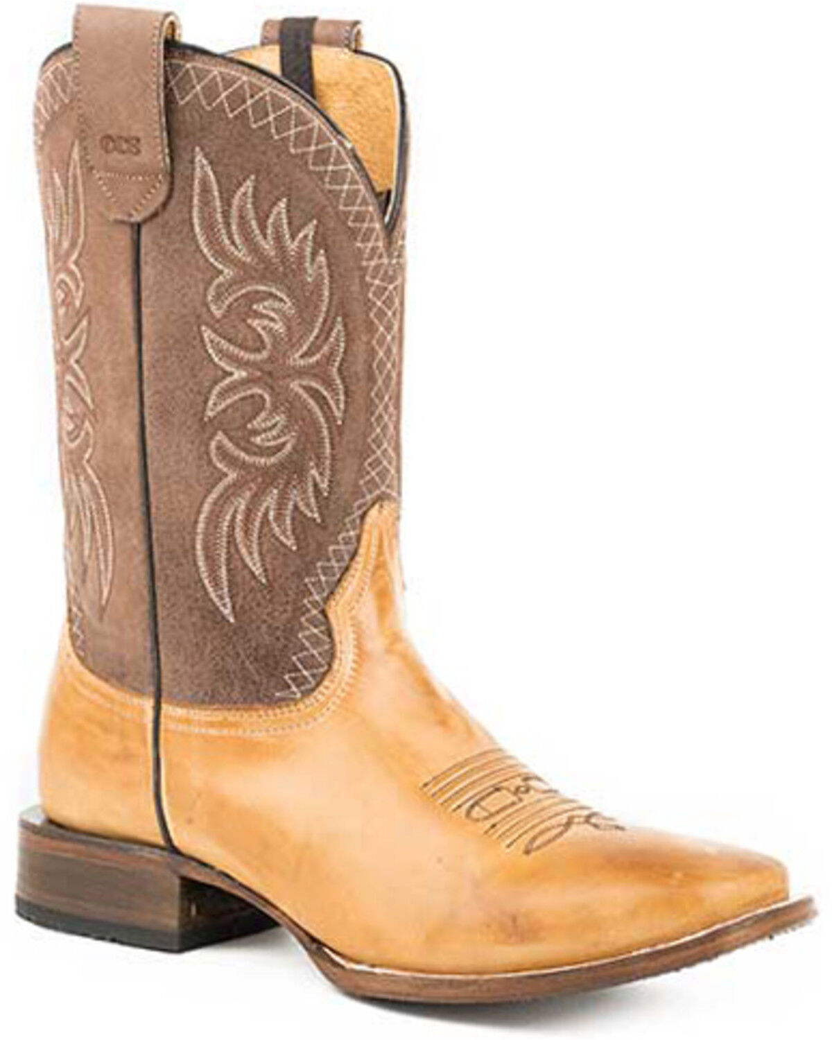 Image #1 - Roper Men's Sidewinder Sam Western Boots - Broad Square Toe, Tan, hi-res