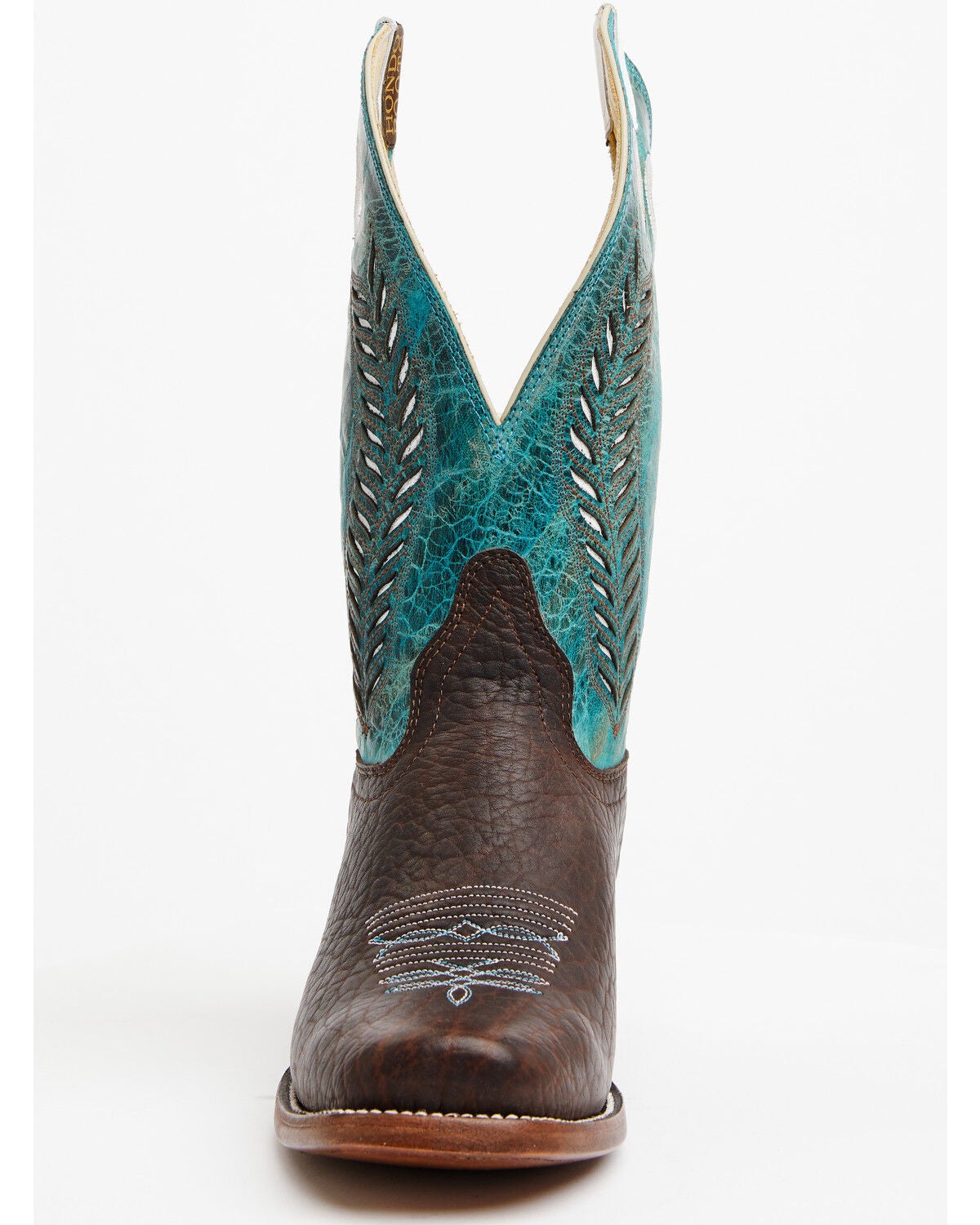 Image #4 - Hondo Boots - Bronc Rider Western Boots - Square Toe, Chocolate, hi-res