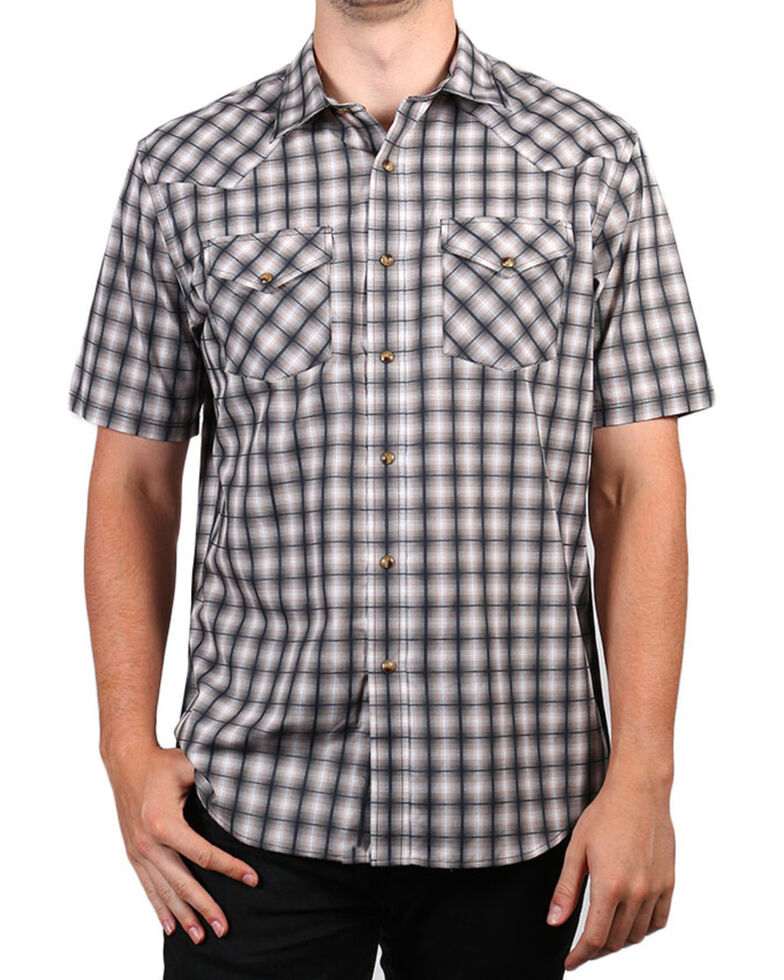 Pendleton Men's Grey Short Sleeve Ombre Plaid Shirt | Sheplers