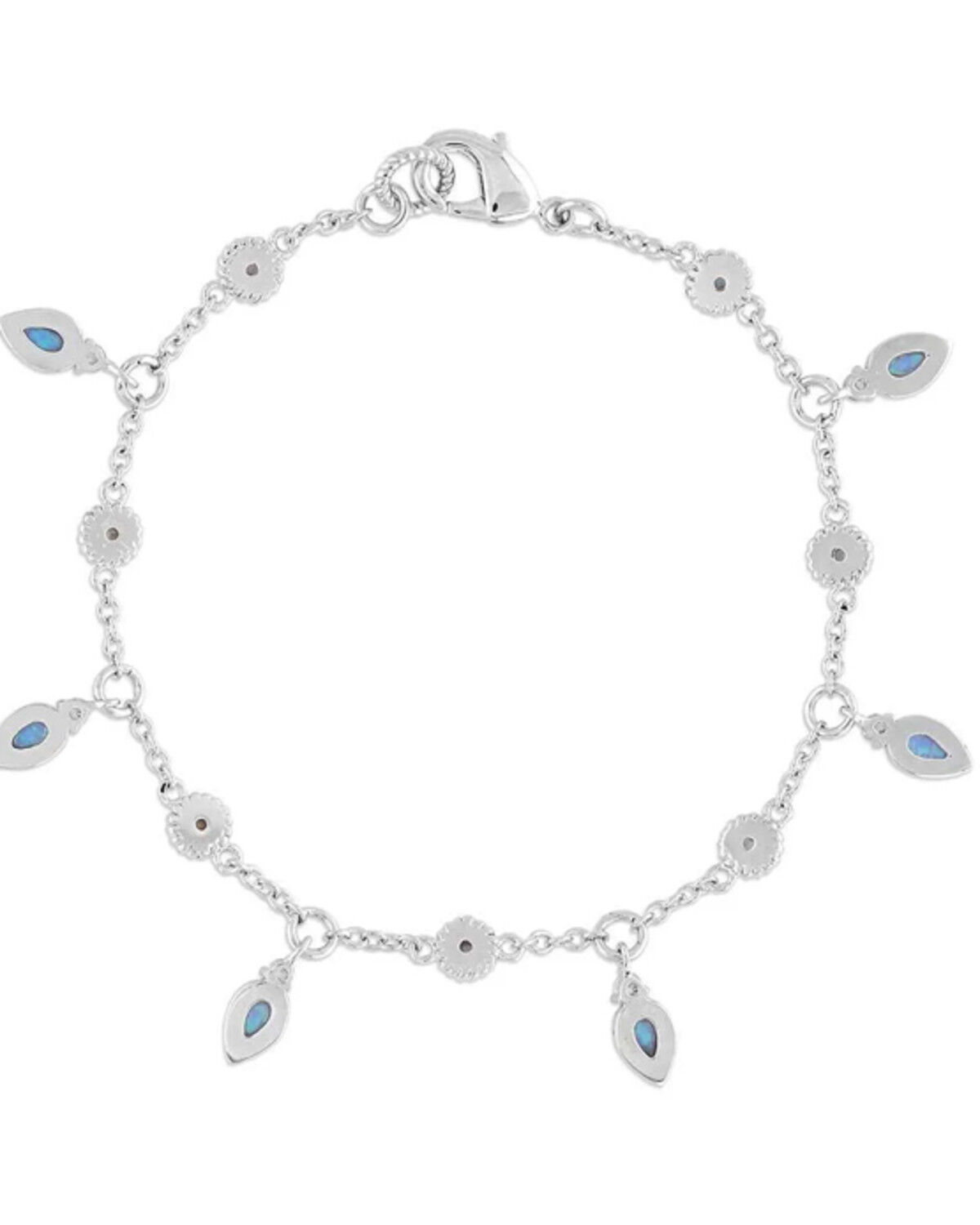 Image #2 - Montana Silversmiths Women's Charmer Opal Bracelet, Silver, hi-res