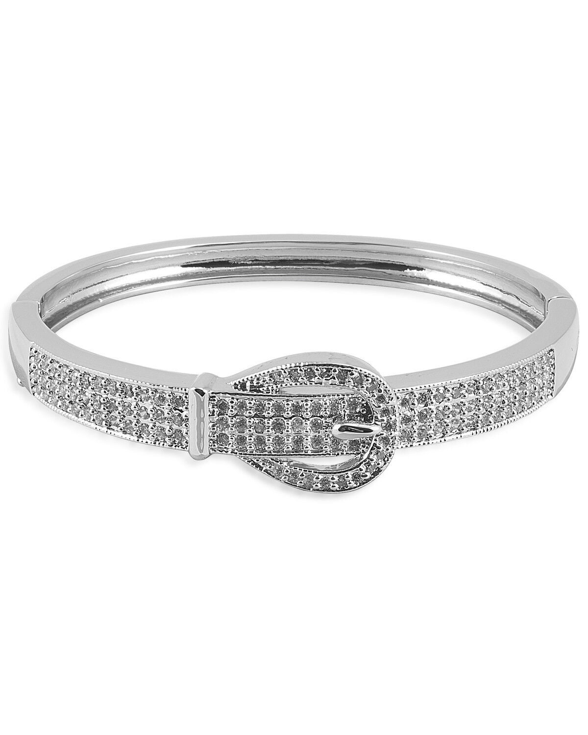 Kelly Herd Women's Pave Buckle Cuff Bracelet, Silver, hi-res