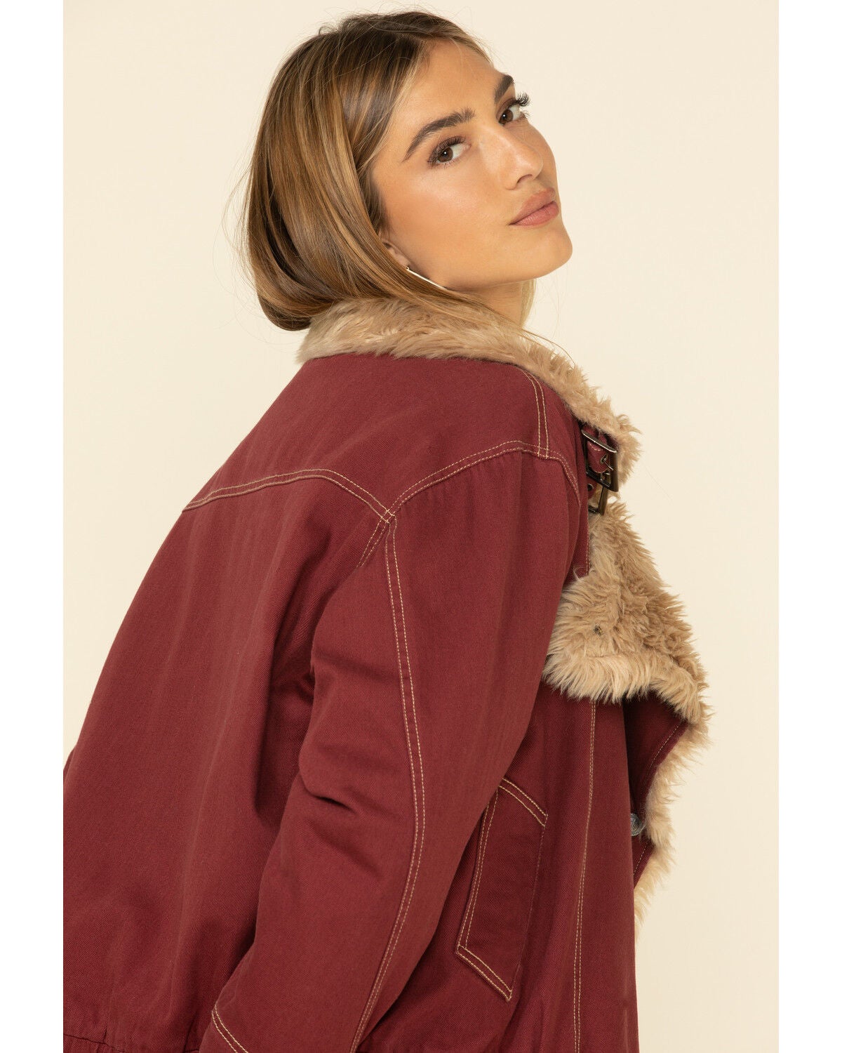 Hally Rose Faux Fur Denim Jacket | Sheplers