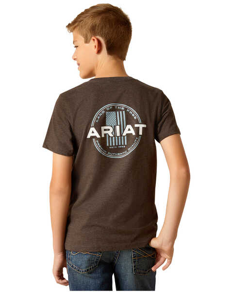 Ariat Boys'  Flag Logo Short Sleeve Graphic Print T-Shirt , Black, hi-res