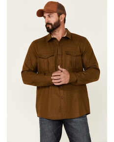 Pendleton Men's Solid Scout Long Sleeve Button-Down Western Shirt , Bronze, hi-res