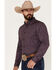 Image #2 - Cody James Men's Primative Geo Print Button-Down Western Shirt , Purple, hi-res