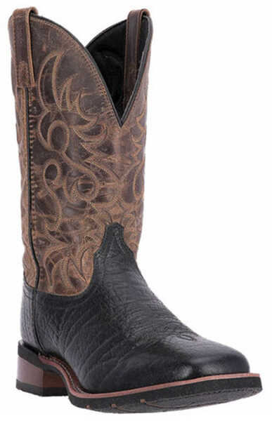 Laredo Men's Topeka Western Boots - Broad Square Toe, Black, hi-res
