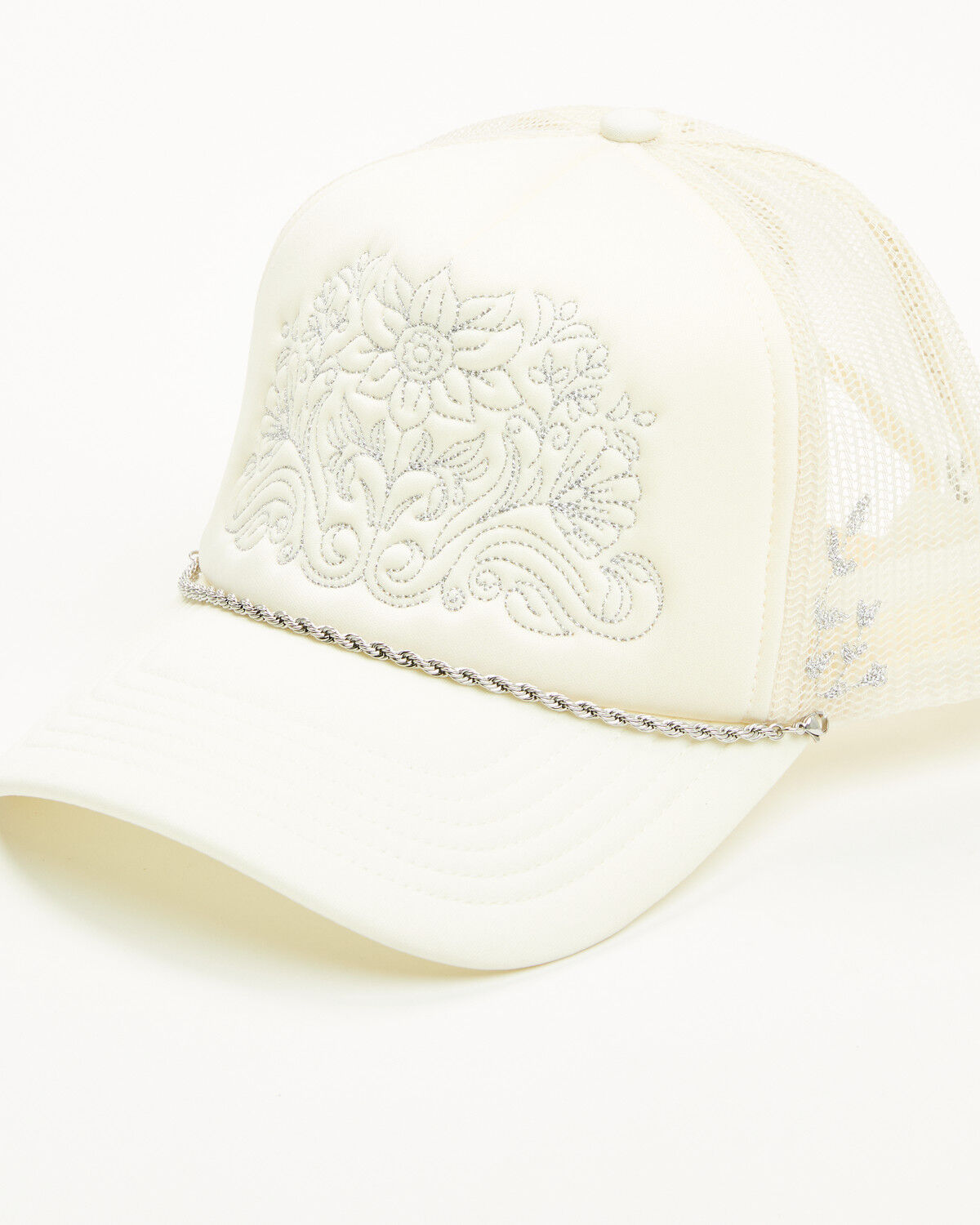 Image #1 - Shyanne Women's Boot Stitch Ball Cap, White, hi-res