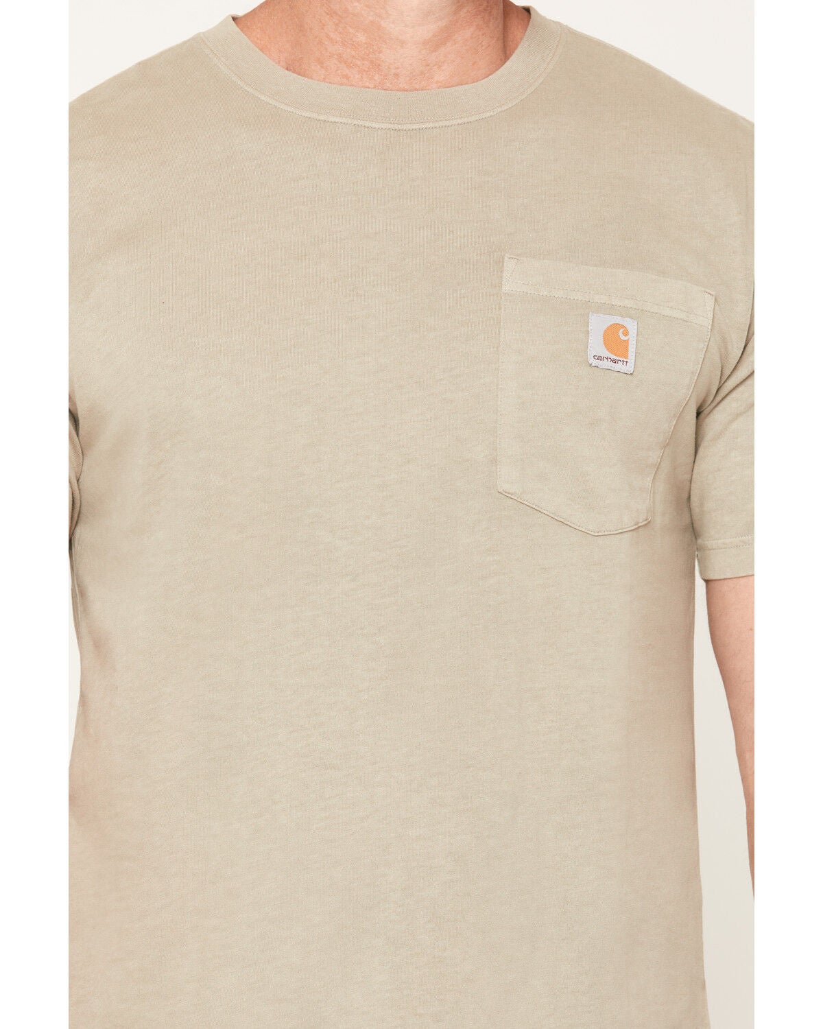 Image #3 - Carhartt Men's Relaxed Fit Lightweight Garment Dyed Short Sleeve Pocket T-Shirt, Light Grey, hi-res