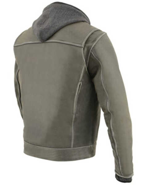 Image #2 - Milwaukee Leather Men's Distressed Utility Pocket Ventilated Concealed Carry Motorcycle Jacket , Grey, hi-res