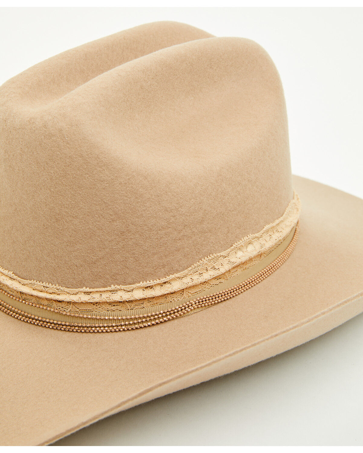 Image #2 - Shyanne Women's Lace Band Wool Cowboy Hat, Tan, hi-res