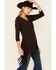 Tasha Polizzi Women's Solid Brown Darcie 3/4 Sleeve Tunic , Brown, hi-res