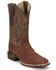 Image #1 - Justin Men's Full-Quill Ostrich Exotic Boot - Square Toe, Brandy Brown, hi-res
