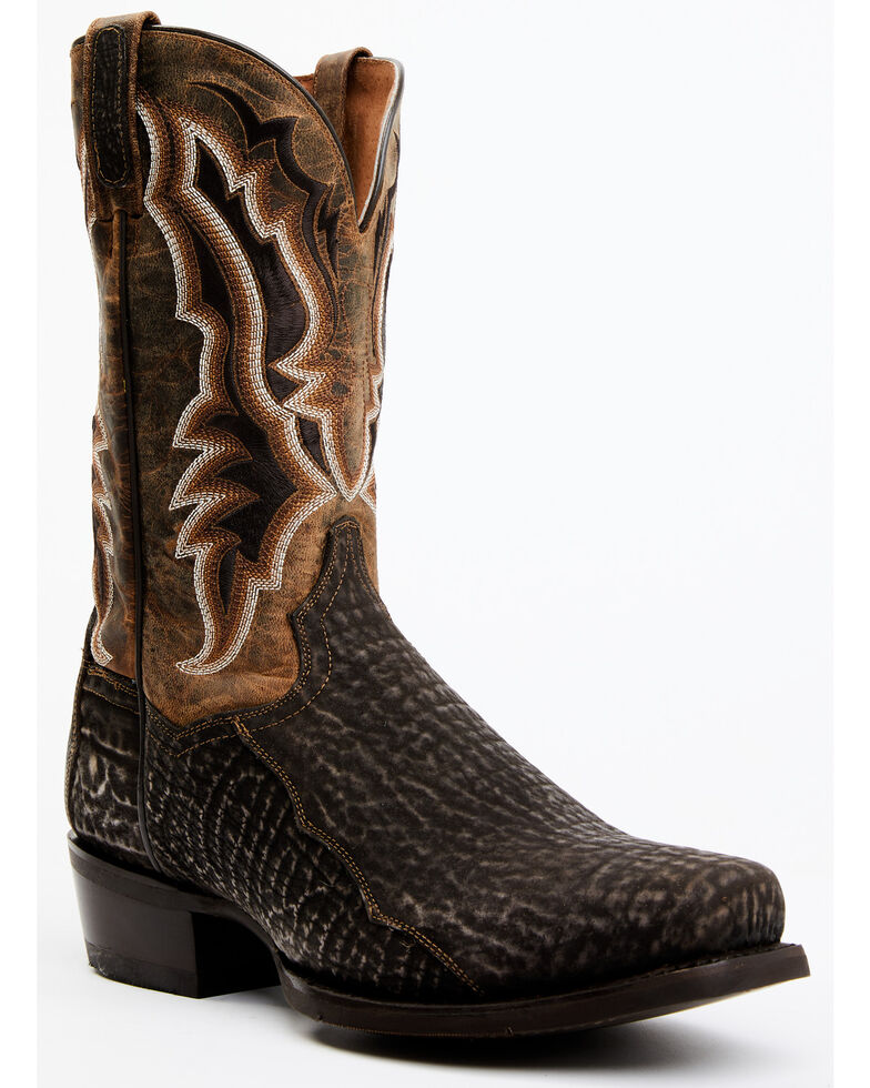 Dan Post Men's Exotic Shark Western Boot - Narrow Square Toe , Brown, hi-res
