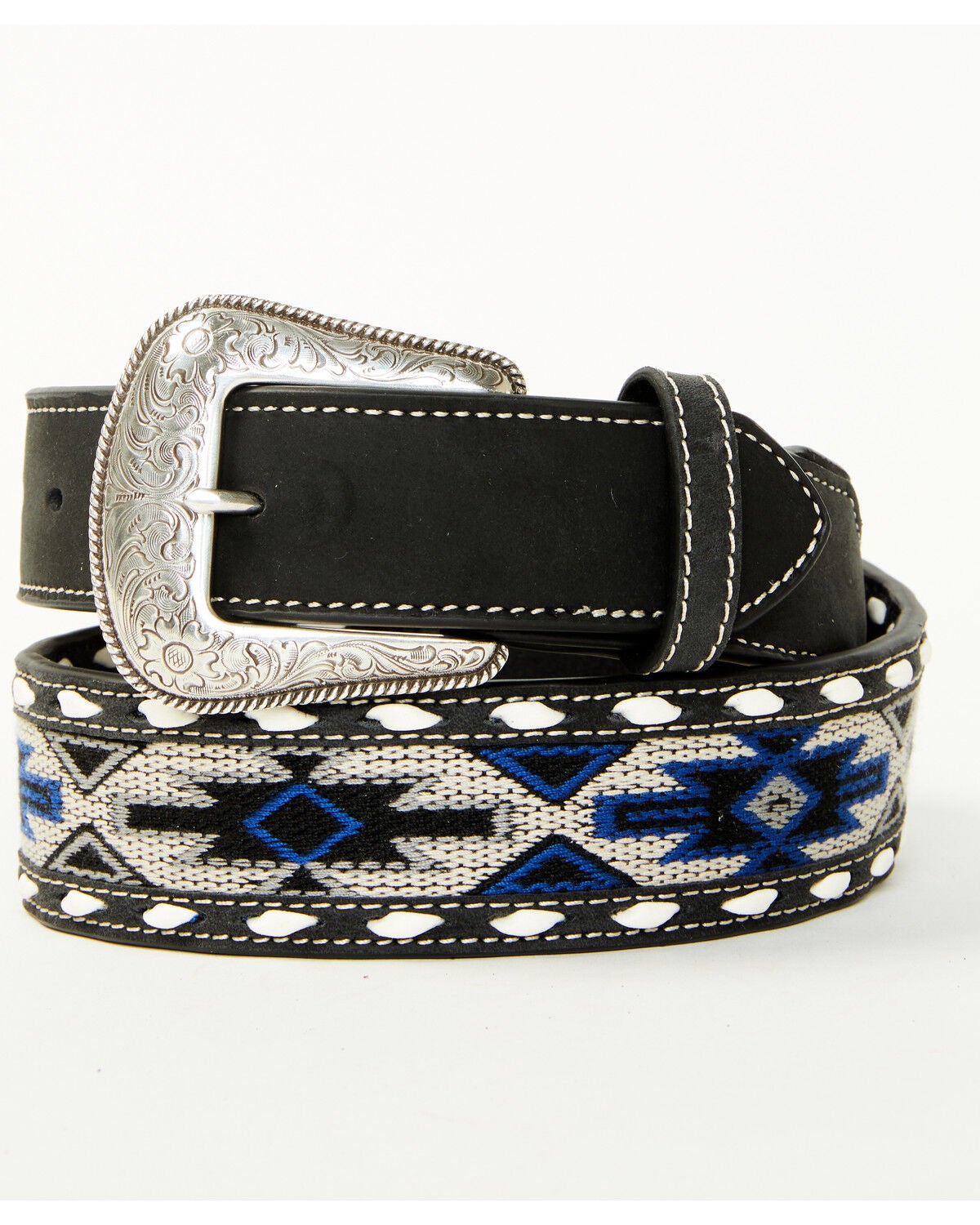 Cody James Men's Southwestern Inlay Tapered Belt, Black, hi-res