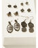 Image #1 - Shyanne Women's Isla Oasis Stamped Earring Set - 6 Piece, Silver, hi-res