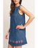 Image #4 - Flying Tomato Women's Shift Denim Mini Dress, Medium Wash, hi-res