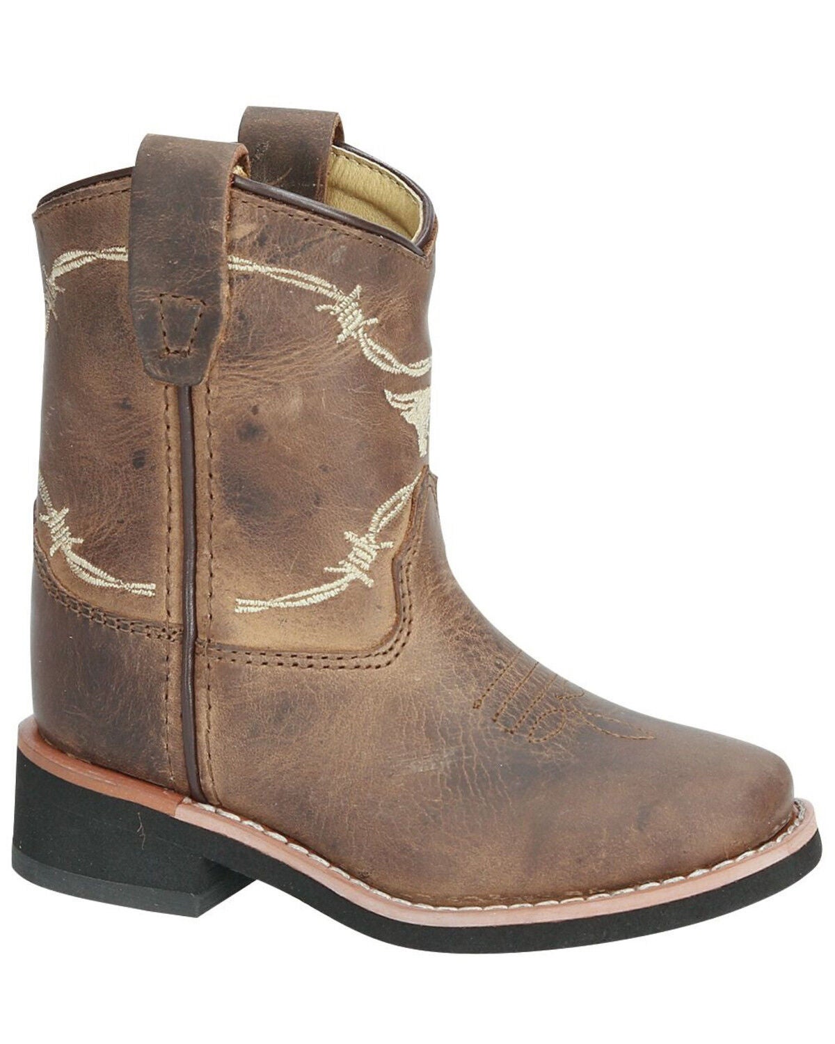 Smoky Mountain Boys' Logan Western Boots - Square Toe, Brown, hi-res