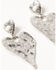Image #2 - Shyanne Women's Heart Statement Earrings, Silver, hi-res