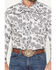 Image #3 - Cowboy Hardware Men's Peacock Paisley Print Long Sleeve Snap Stretch Western Shirt, White, hi-res