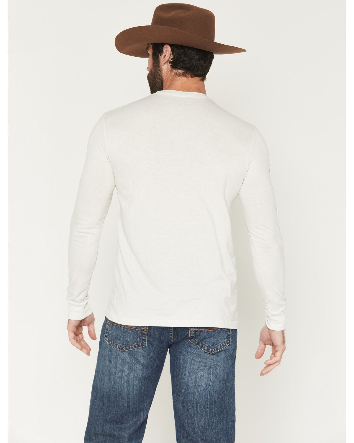 Image #4 - Cody James Men's Southwestern Logo Long Sleeve Graphic T-Shirt, Cream, hi-res