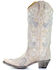 Corral Women's Floral Embroidered Western Boots - Snip Toe, White, hi-res
