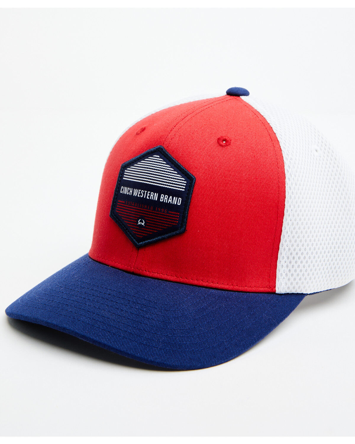 Image #1 - Cinch Men's Americana Patch Ball Cap, Red/white/blue, hi-res