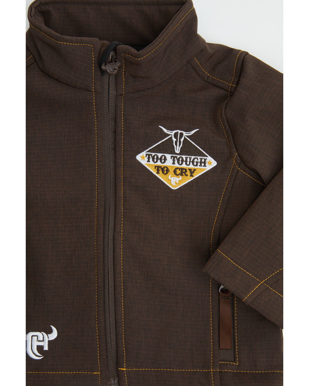 Image #2 - Cowboy Hardware Toddler Boys' Too Tough Embroidered Softshell Jacket, Brown, hi-res