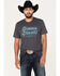 Image #1 - George Strait by Wrangler Men's Damn Strait Short Sleeve Graphic T-Shirt, Heather Grey, hi-res