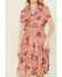Image #3 - Wild Moss Women's Lace Trim Midi Dress, Pink, hi-res