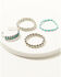 Image #1 - Shyanne Women's Cuff and Stretch Bead Statement Bracelet Set - 4 Piece, Turquoise, hi-res