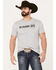 Image #1 - RANK 45® Men's Logo Short Sleeve Graphic T-Shirt, Grey, hi-res