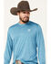Ariat Men's Charger Long Sleeve Performance Shirt, Teal, hi-res
