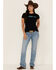 RANK 45 Women's Southwestern Serape Logo Graphic Tee, Black, hi-res