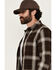 Image #2 - Brothers and Sons Men's Hatch Plaid Print Long Sleeve Button-Down Stretch Western Shirt, Brown, hi-res