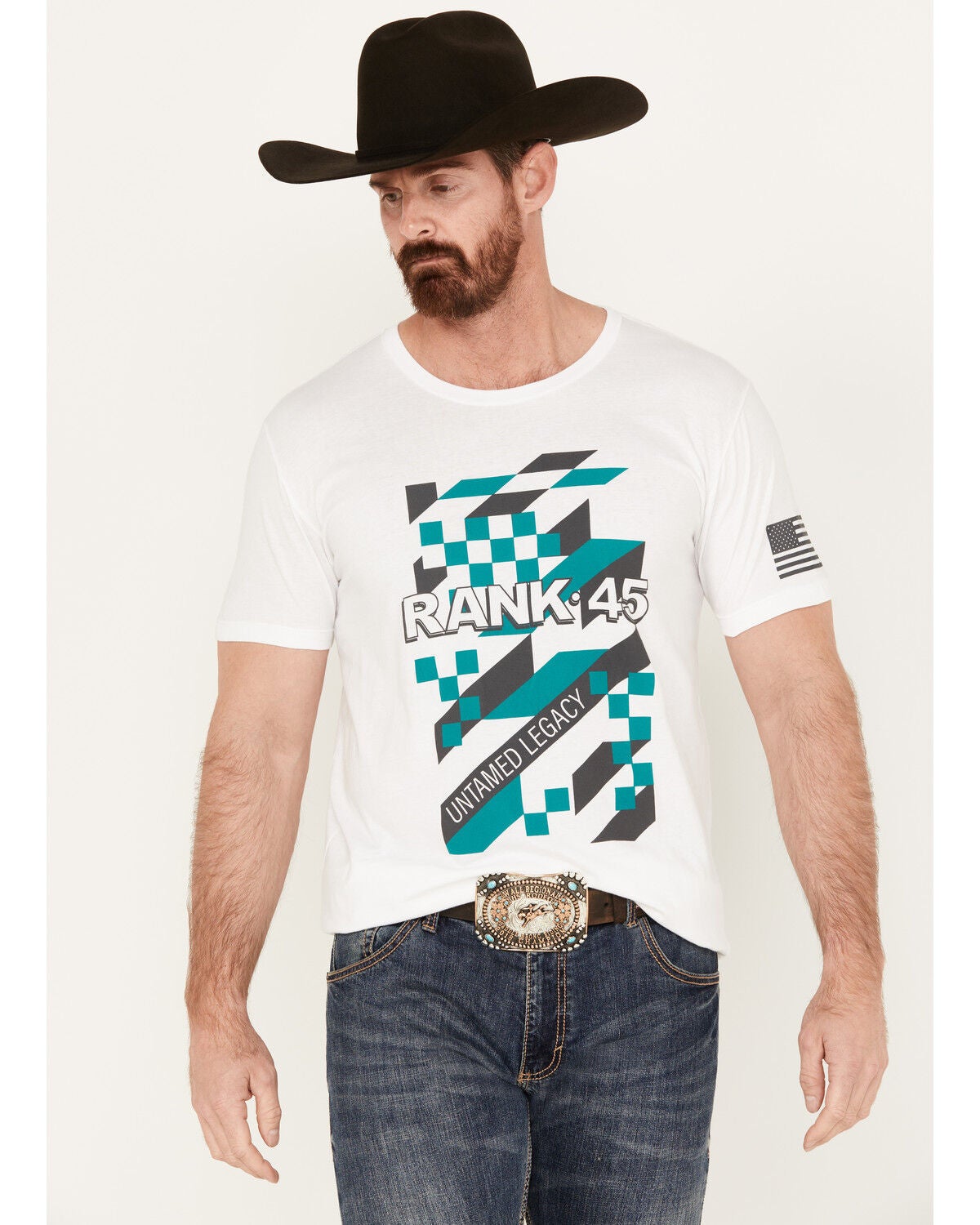 RANK 45&reg; Men's Logo Graphic Short Sleeve T-Shirt, Light Blue, hi-res
