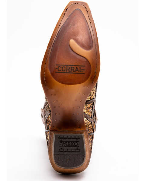 Image #7 - Corral Women's Golden Luminary Roots Western Boots - Snip Toe, Lt Brown, hi-res