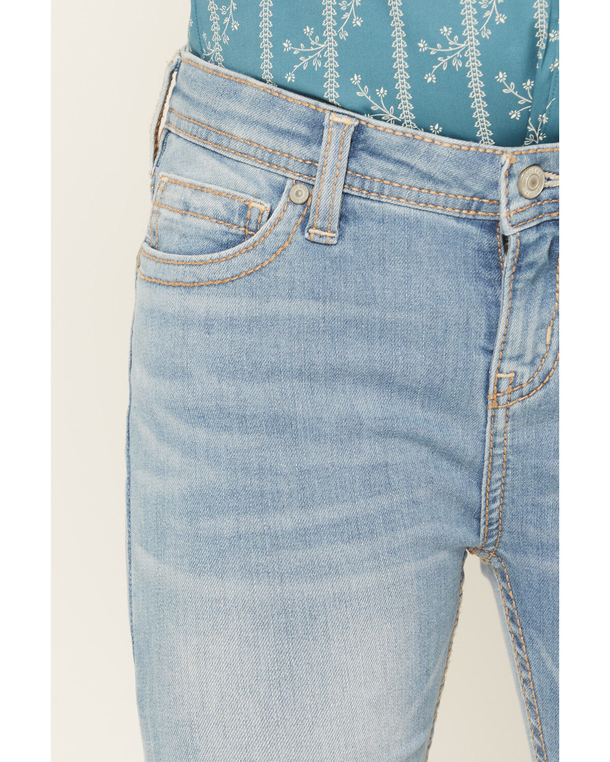 Image #2 - Shyanne Girls' Light Wash Shayla Bootcut Stretch Denim Riding Jeans, Light Wash, hi-res