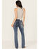Image #1 - Grace in LA Women's Medium Wash Mid Rise Dream Catcher Pocket Bootcut Jeans , Dark Wash, hi-res