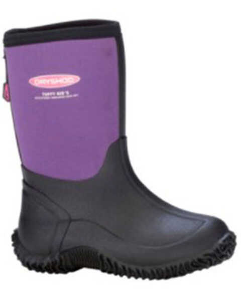 Dryshod Girls' Tuffy Rubber Boots - Soft Toe, Black/purple, hi-res