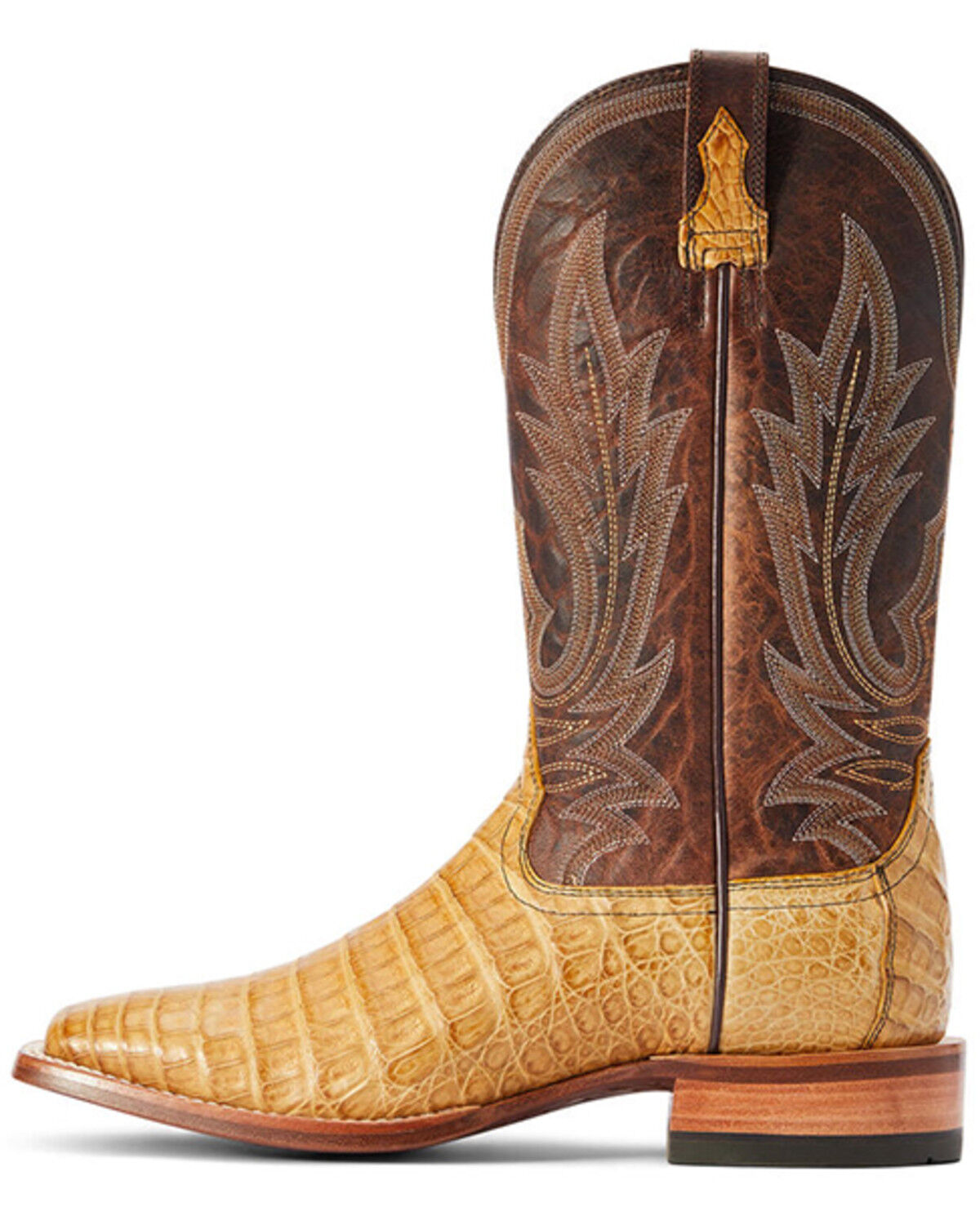 Image #2 - Ariat Men's Gunslinger Caiman Belly Exotic Western Boots - Broad Square Toe, Beige/khaki, hi-res