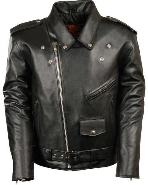 Image #4 - Milwaukee Leather Men's Classic Police Style M/C Jacket - Big 4X , Black, hi-res