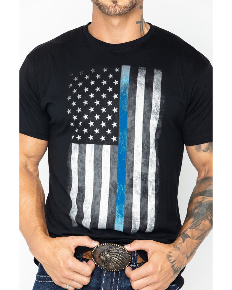 Brothers & Arms Men's Thin Blue Line Graphic T-Shirt, Black, hi-res