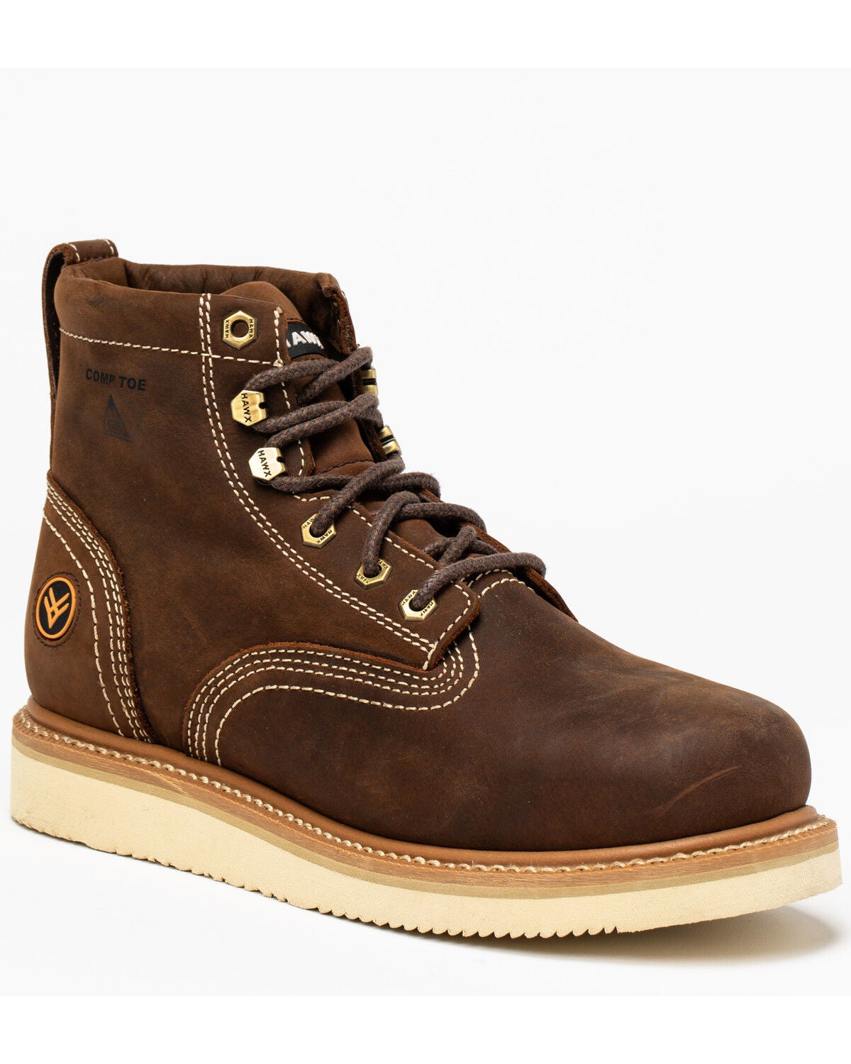Hawx Men's 6" Grade Work Boots - Composite Toe, Brown, hi-res