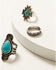 Image #1 - Shyanne Women's Dakota Silver & Turquoise 3-Piece Ring Set, Silver, hi-res