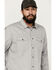 Image #2 - Hawx Men's All Out Woven Solid Long Sleeve Snap Work Shirt - Tall , Grey, hi-res