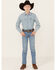 Image #1 - Wrangler Retro Boys' Applewood Medium Wash Slim Straight Stretch Denim Jeans, Medium Wash, hi-res